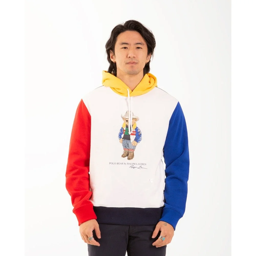 NWT Polo Ralph Lauren Polo Bear Colorblock Hoodie Multi Color Men's Size M